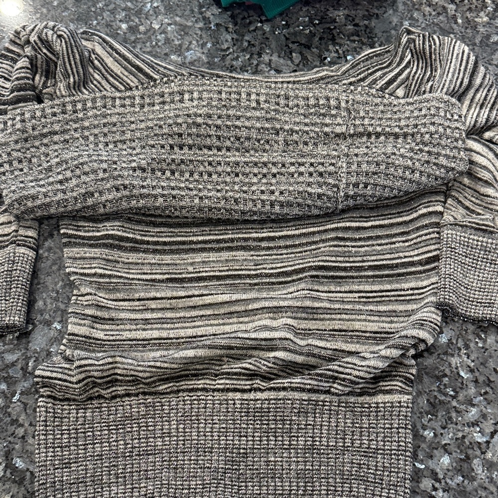 Striped Gray Women's Turtleneck Sweater